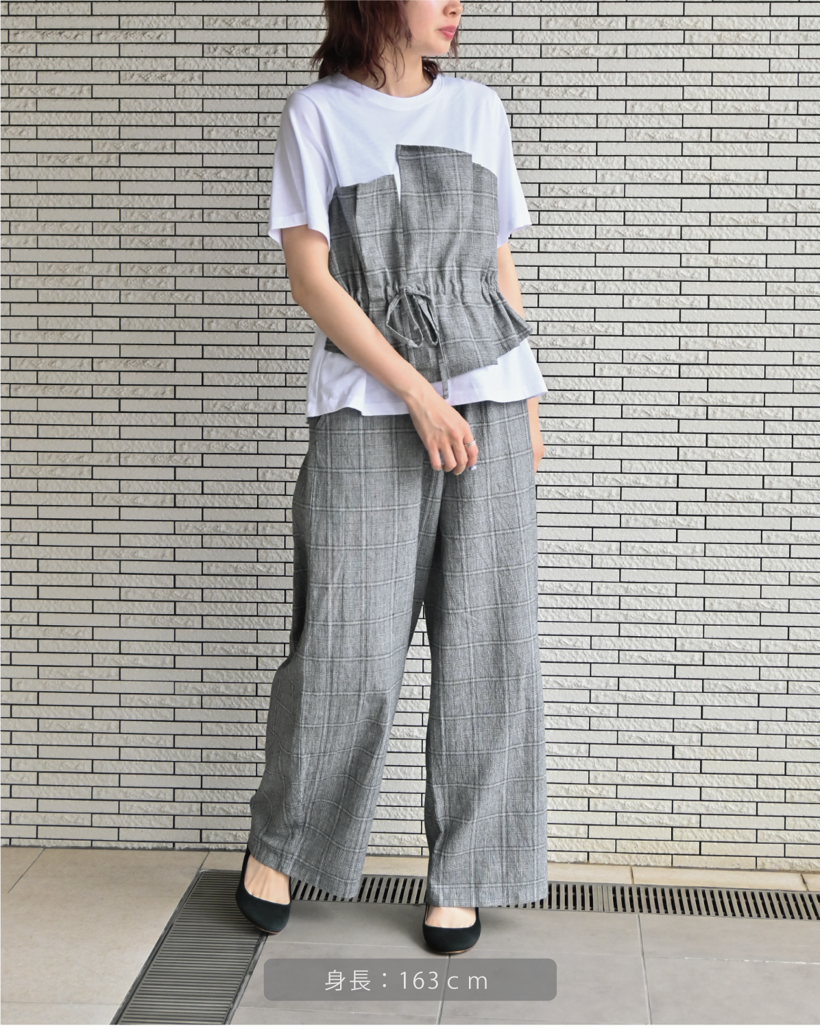 グレンチェック ビスチェレイヤードプルオーバー（T266-82031） – trois
