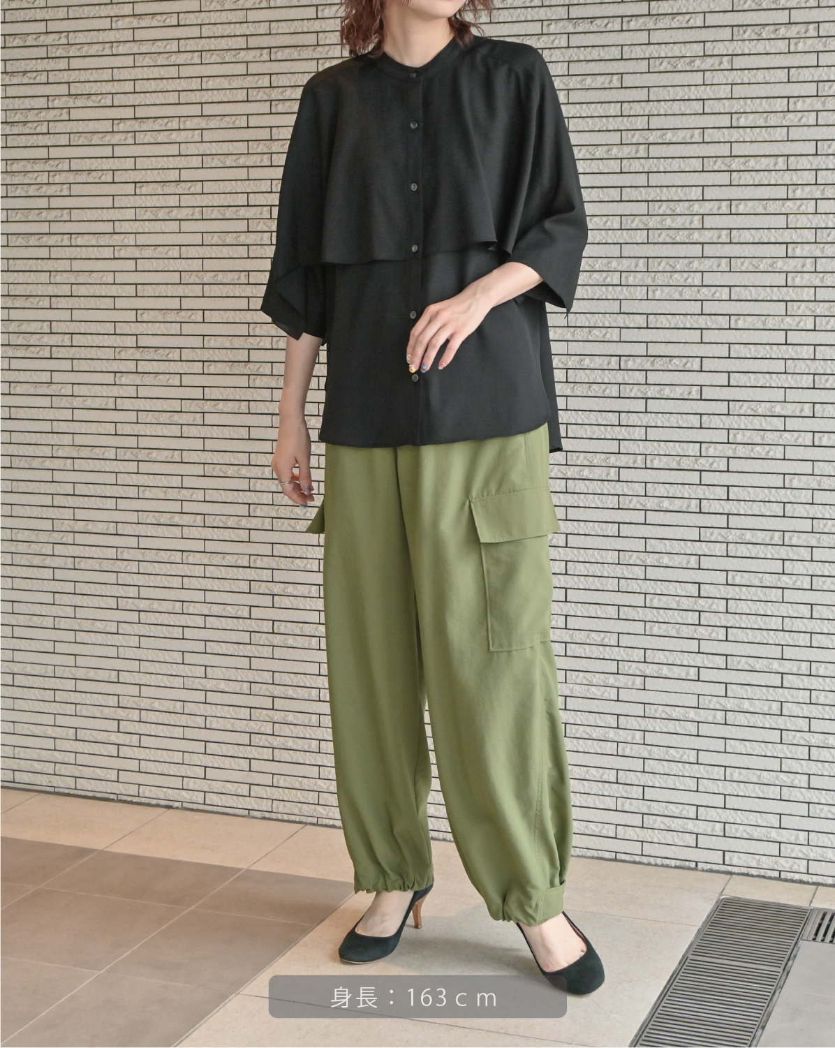 リネンライクツイル フラップブラウス（T266-81031） – trois