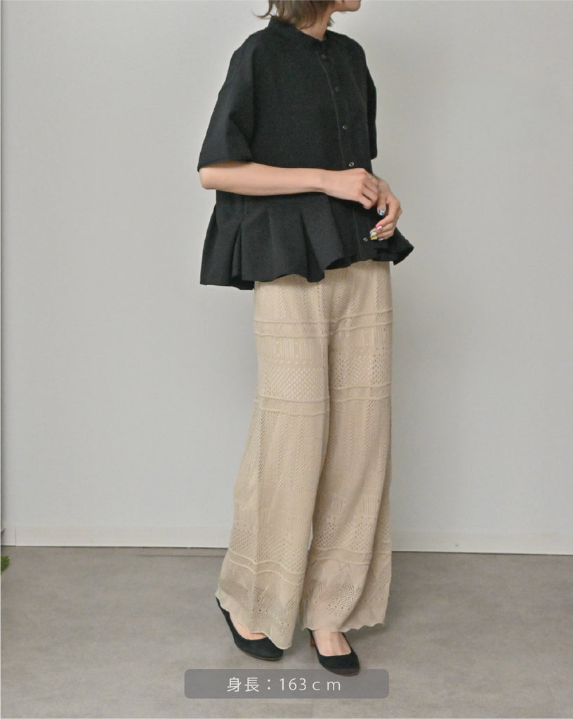 12G柄編み セミワイドパンツ（T261-88046） – trois