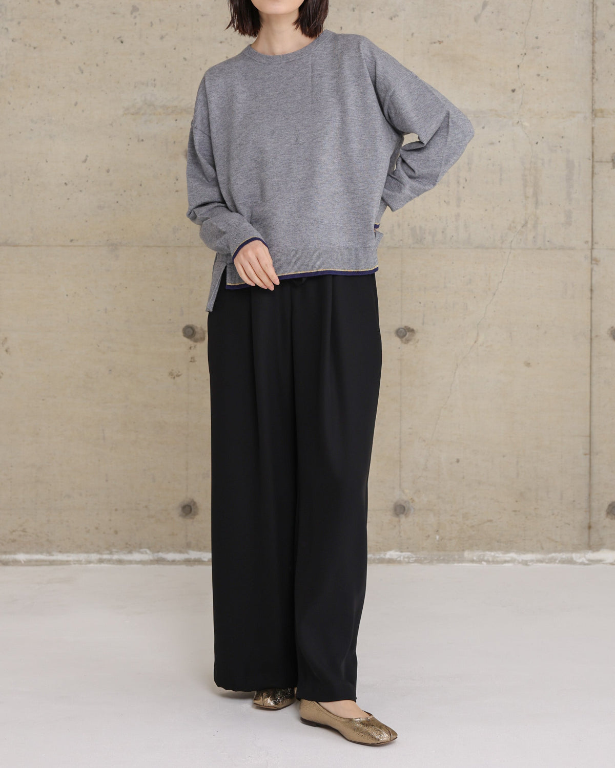 trois ダブルクロスワイドイージーパンツ trois》 ダブルクロス ワイドイージーパンツ ¥18,480 tax in