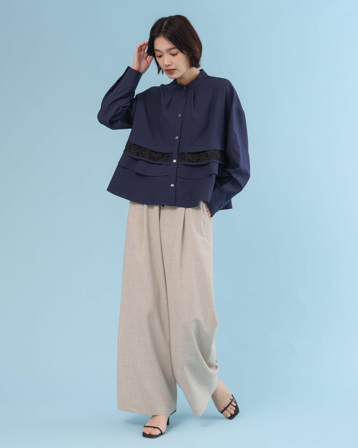 ECOバスケット タックワイドパンツ (T251-87050) – trois