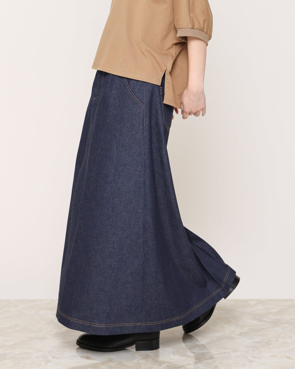 10ozストレッチデニム ロングスカート（T256-86002） – trois
