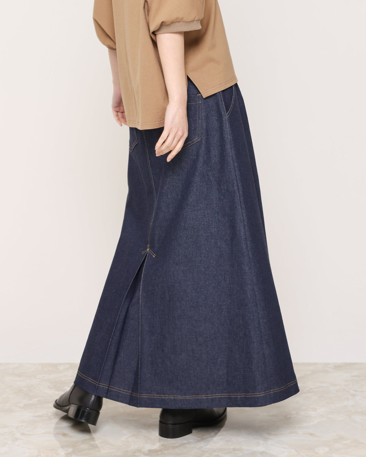 10ozストレッチデニム ロングスカート（T256-86002） – trois