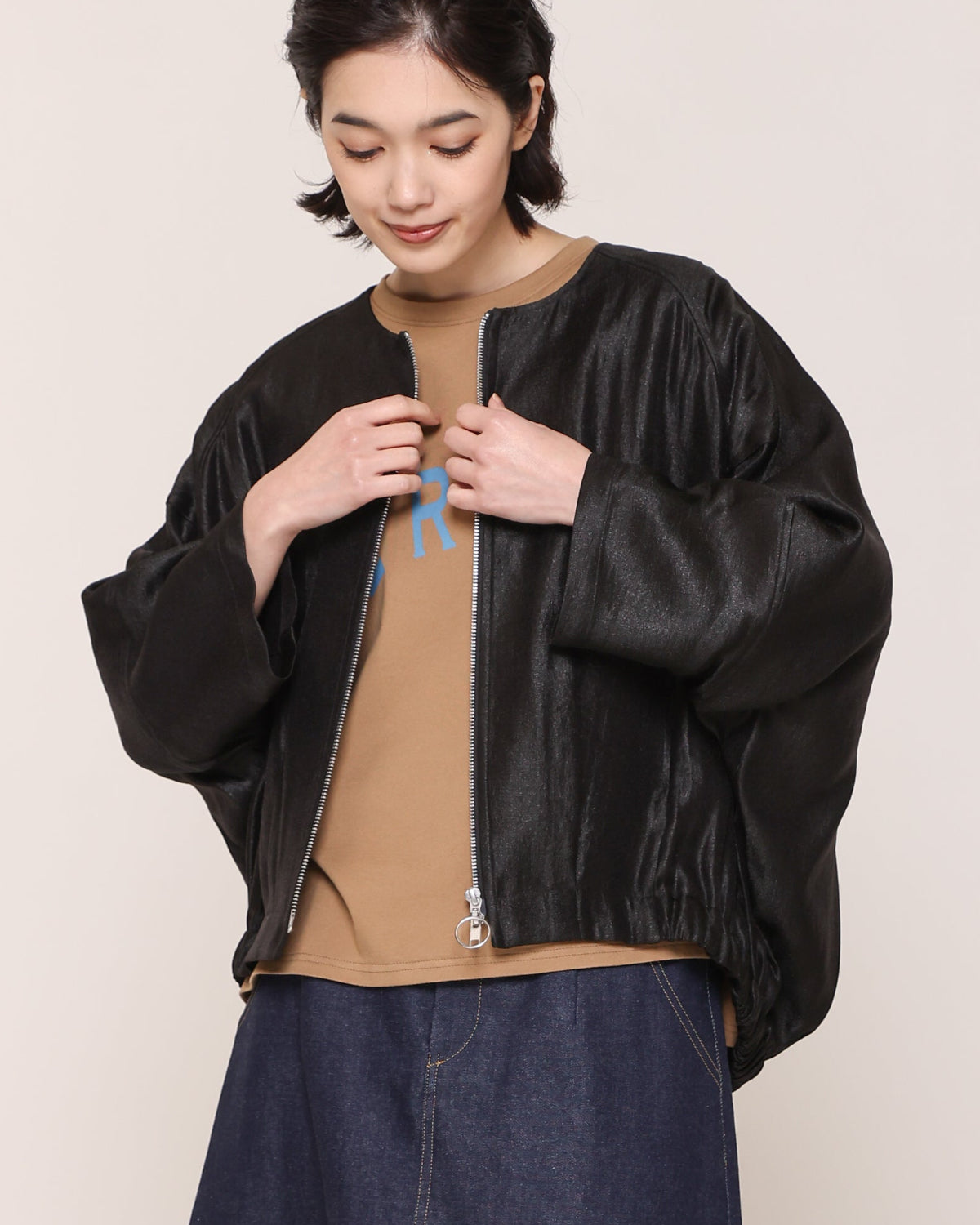 グラムツイル ジップブルゾン（T256-83006） – trois