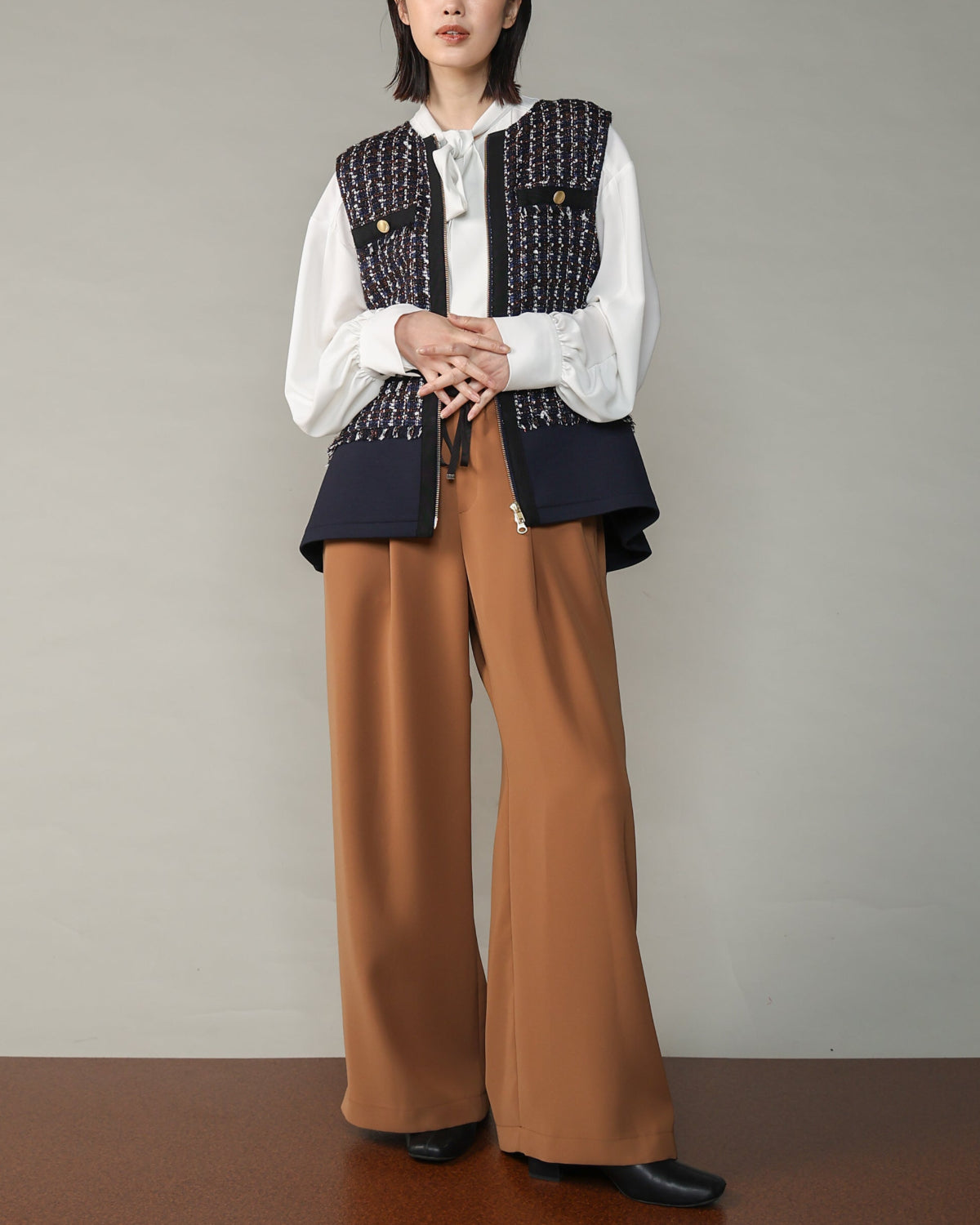 MIXツイード×ダンボール フリンジジレ（T256-83003） – trois