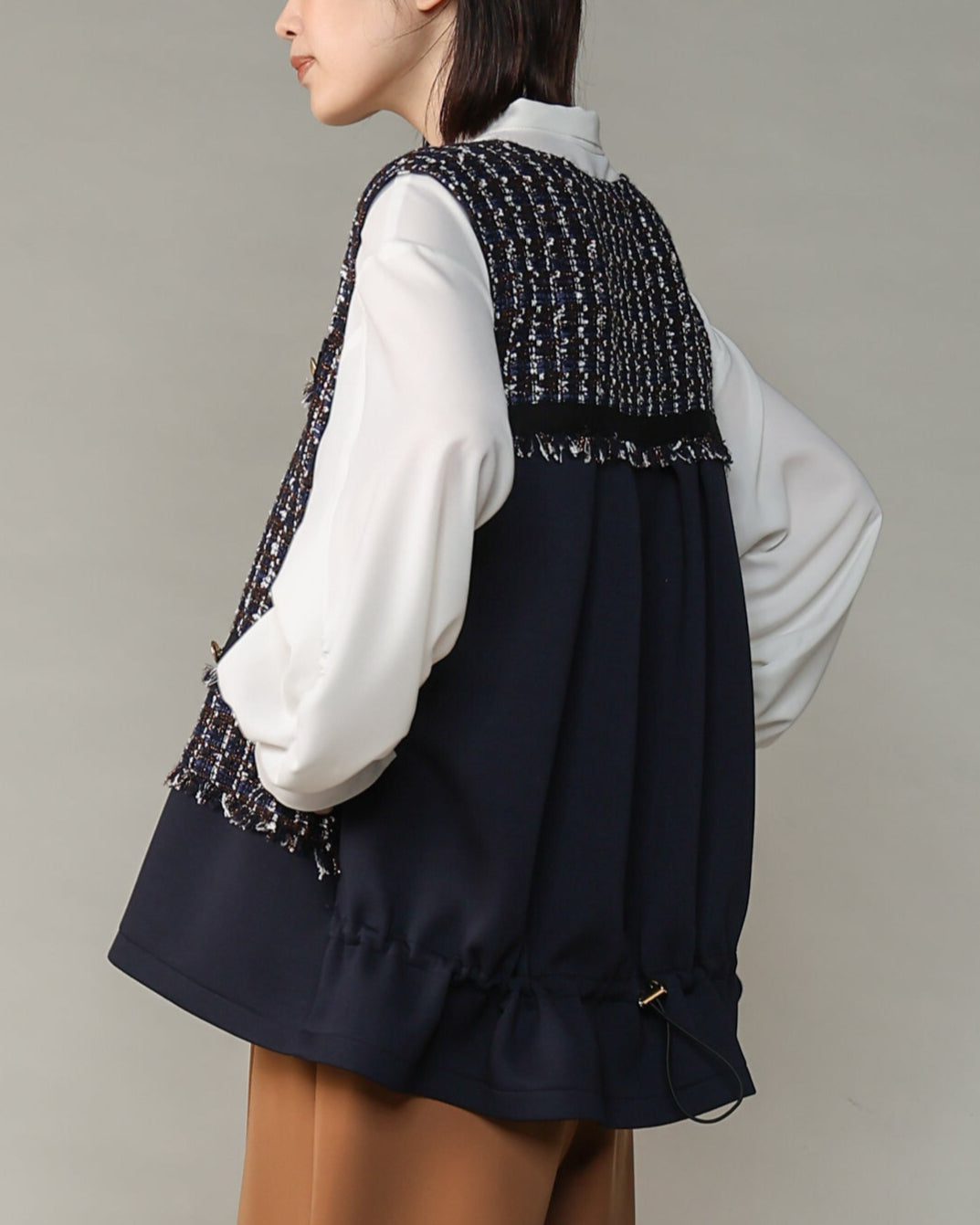 MIXツイード×ダンボール フリンジジレ（T256-83003） – trois