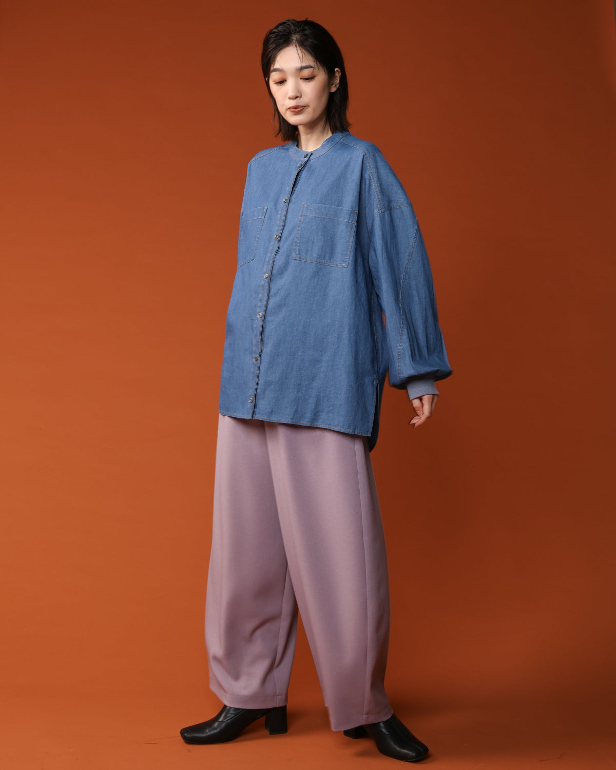 ライトオンスデニム バルーンスリーブブラウス（T256-81047） – trois