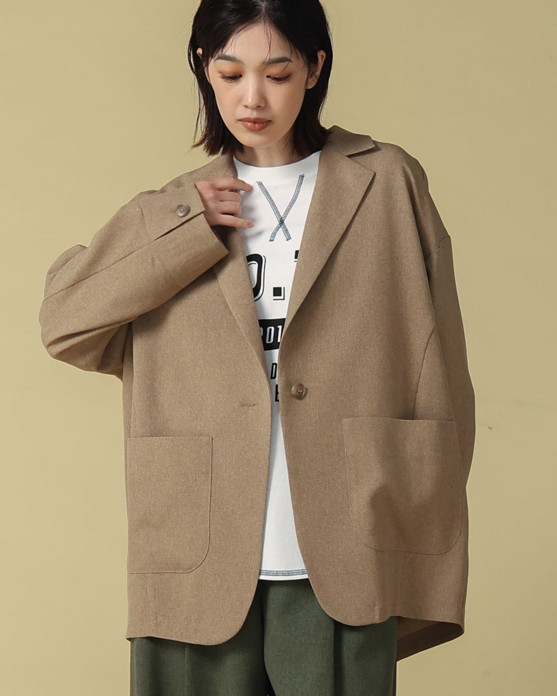 sHiRt　ウール混　hoboジャケット　3Bテーラードジャケット ato｜ノッチド3Bテーラードジャケット