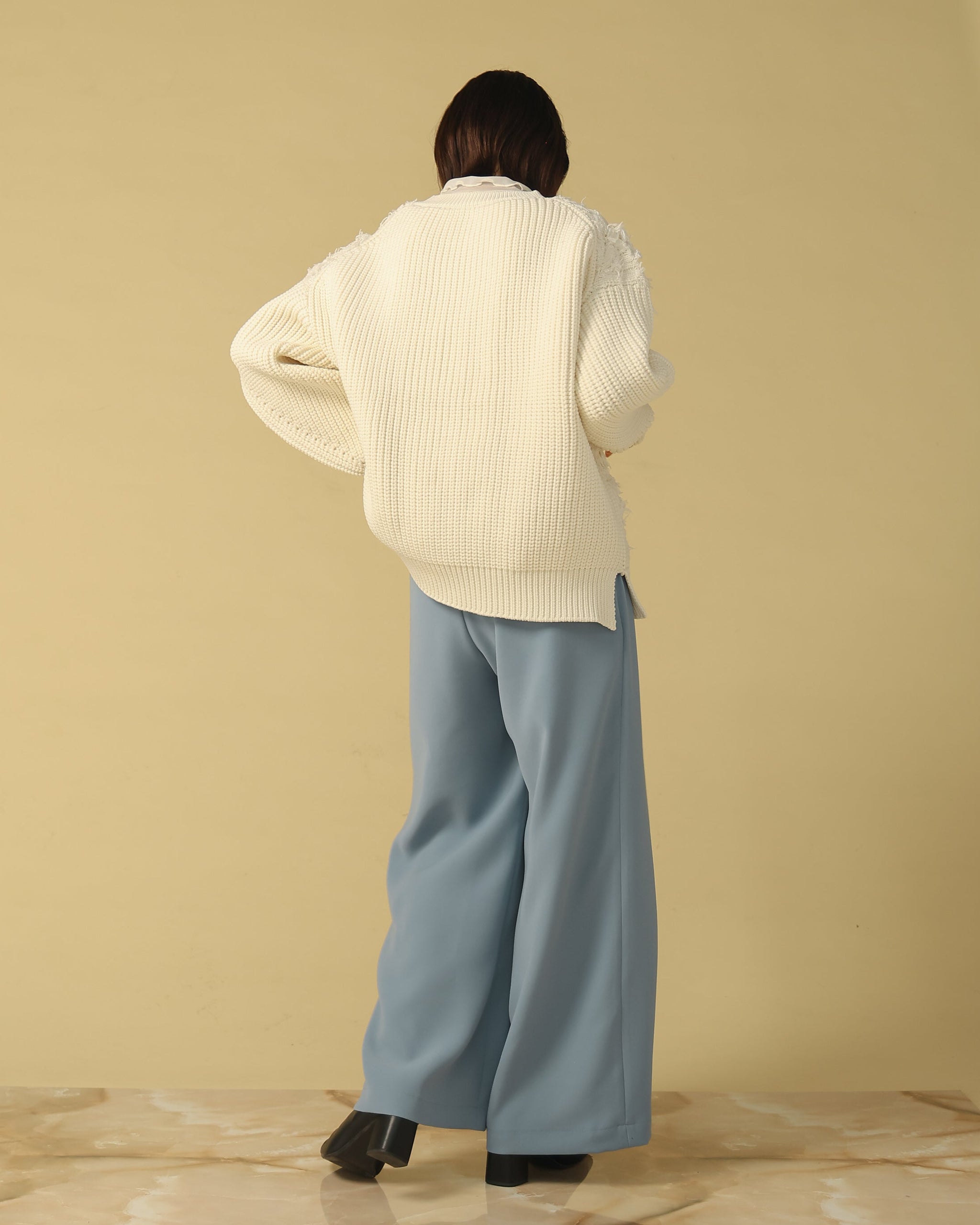 パンツ BUYEE 実物大型紙【No.404】脇接ぎなしのリラックスストレートパンツ(SML・2L