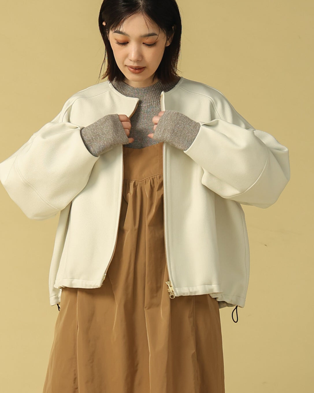 ウールリッチ綾二重 ラウンドネックZIPブルゾン（T256-83049） – trois