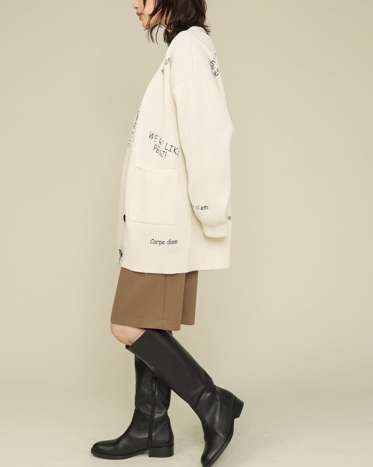 ダンボール糸7Gミラノリブ編み 刺繍カーディガン（T256-88045） – trois