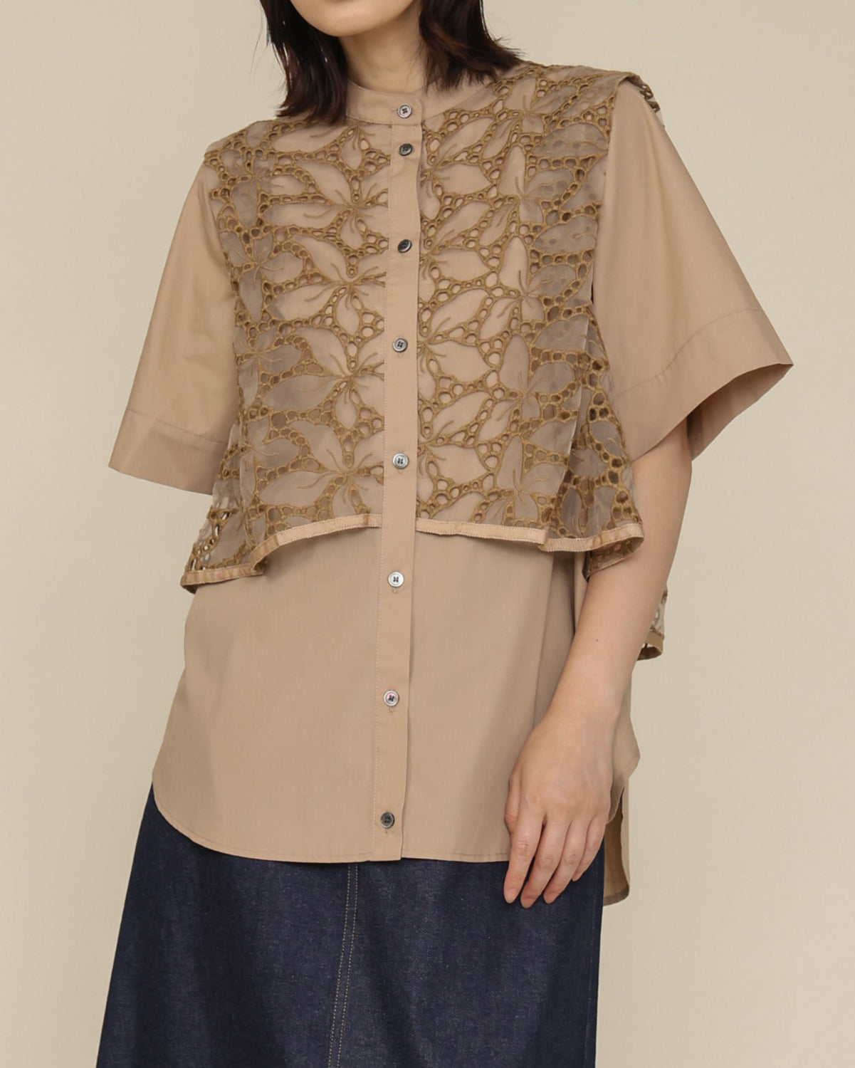 trois トロワ　半袖Tシャツ ホワイト/ベージュ サイズF 楽天市場】TROIS トロワ（シャツ・ブラウス｜トップス