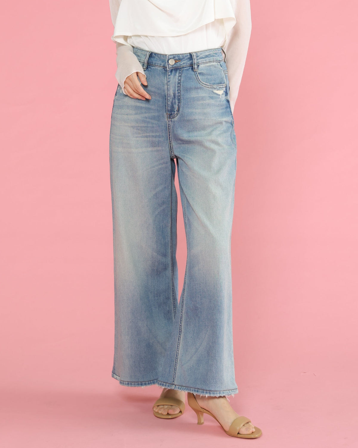 ストレッチデニム ワイドストレートデニムパンツ（T261-87039） – trois