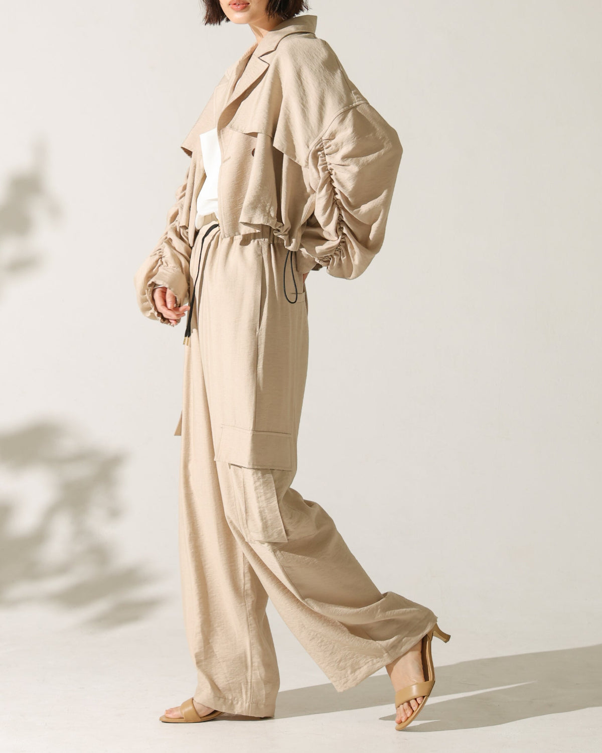 ワッシャーデシン ワイドカーゴパンツ（T261-87024） – trois