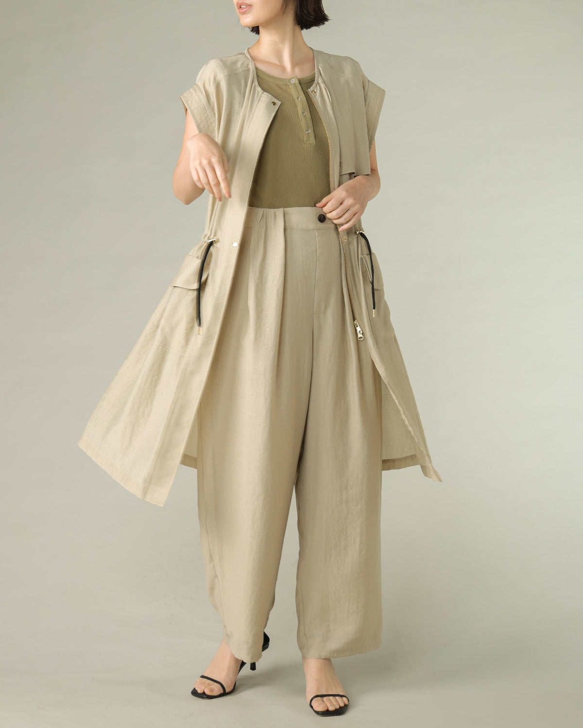 ビンテージワッシャー タックワイドパンツ（T261-87045） – trois
