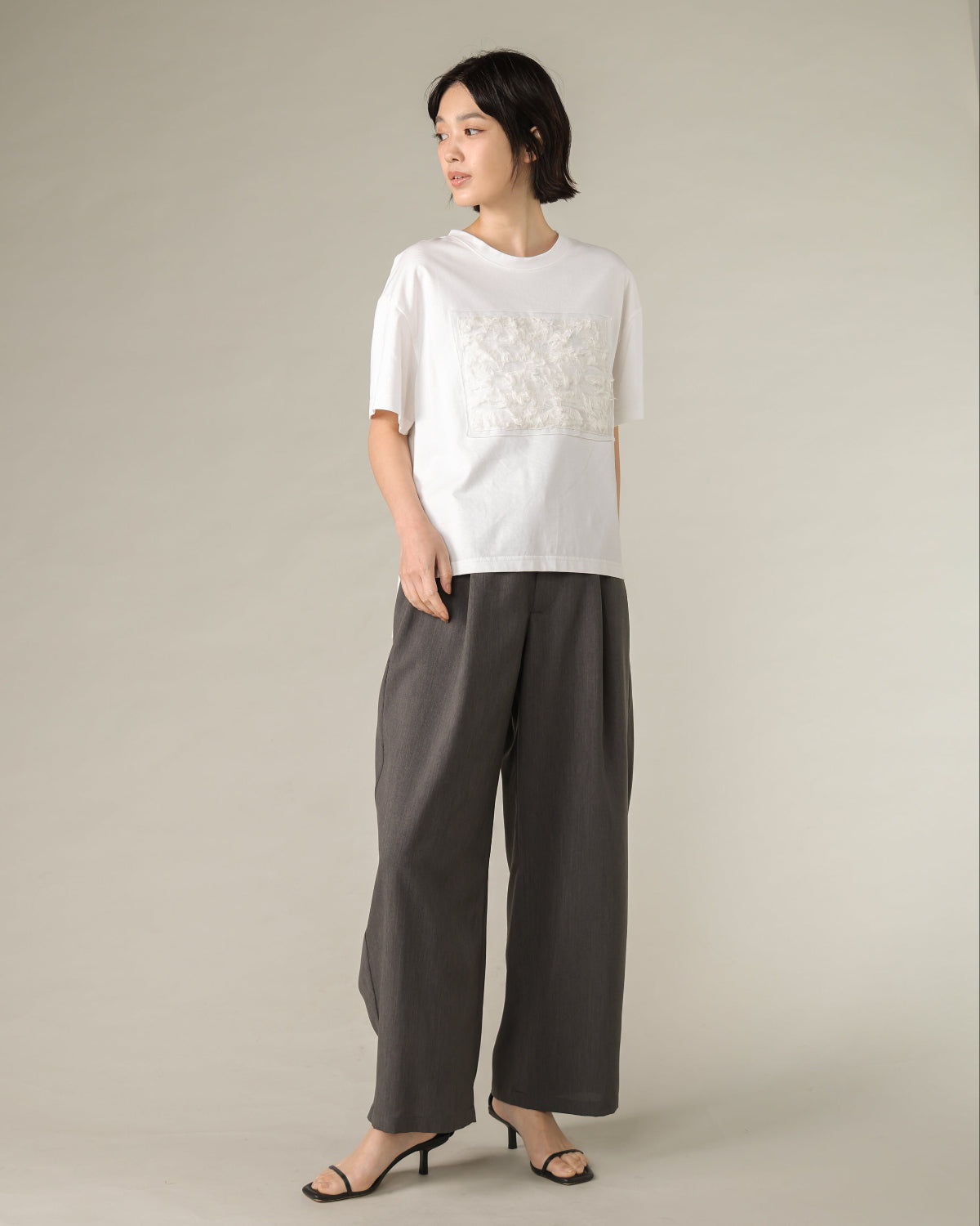 未使用】45R ガーゼ天竺の梅とウグイスTシャツ フリーサイズ 未使用