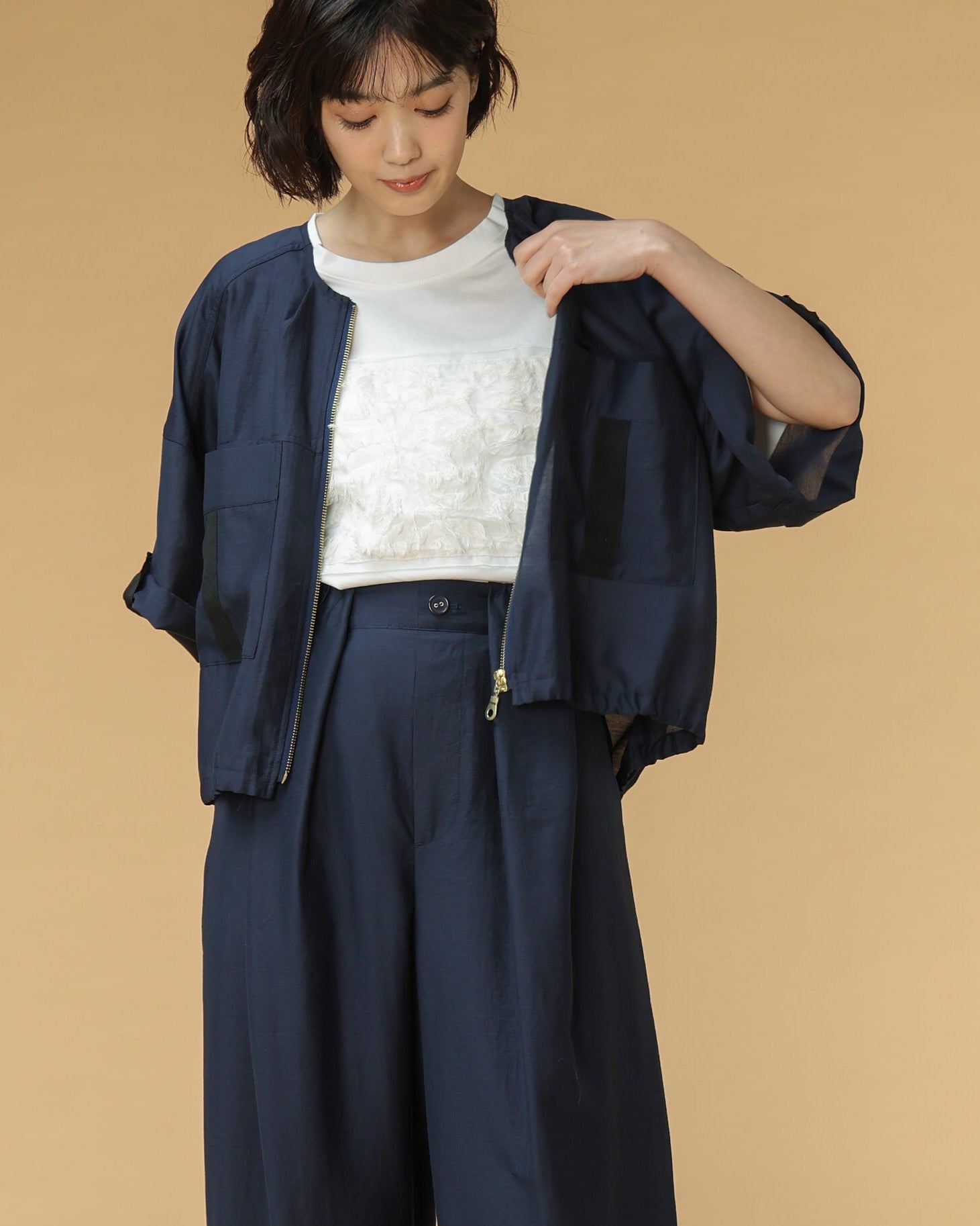 ビンテージワッシャー ZIPブルゾン（T261-83046） – trois
