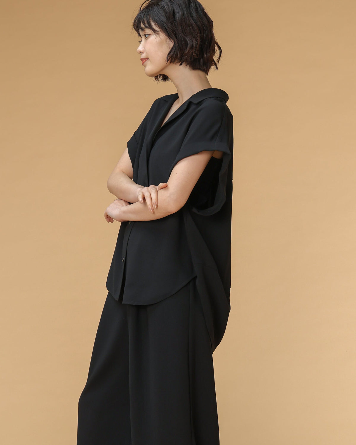 ジョーゼット フレンチスリーブシャツ（T261-83049） – trois