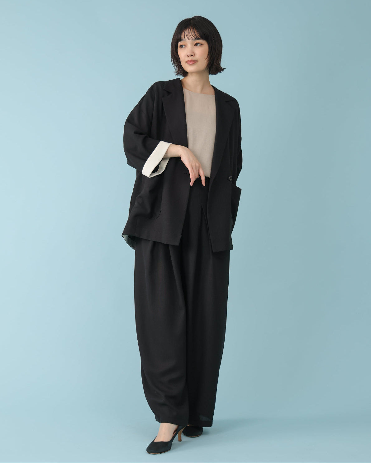 ECOバスケット タックパンツ（T261-87070） – trois