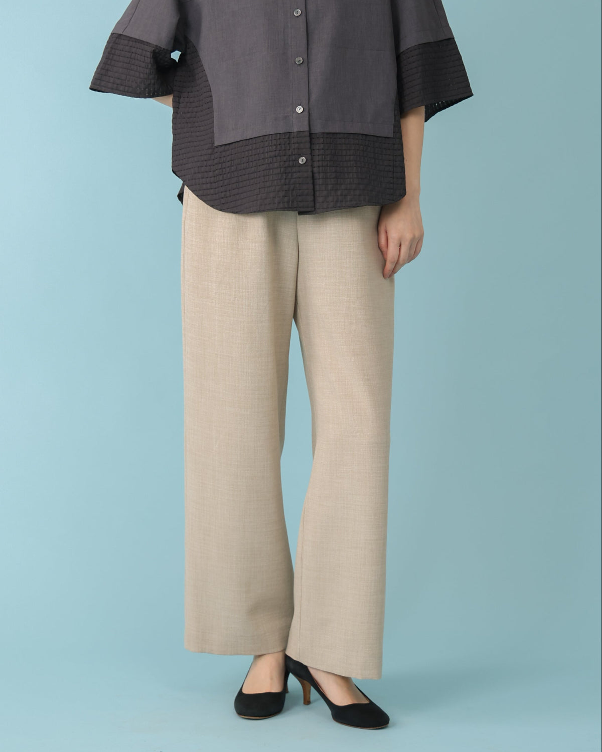 Reflaxキャンバス セミワイドパンツ（T261-87061） – trois