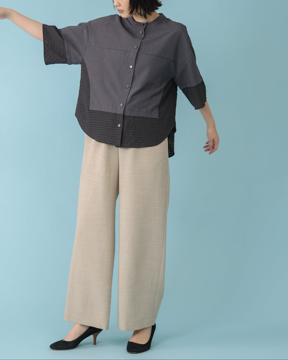 Reflaxキャンバス セミワイドパンツ（T261-87061） – trois