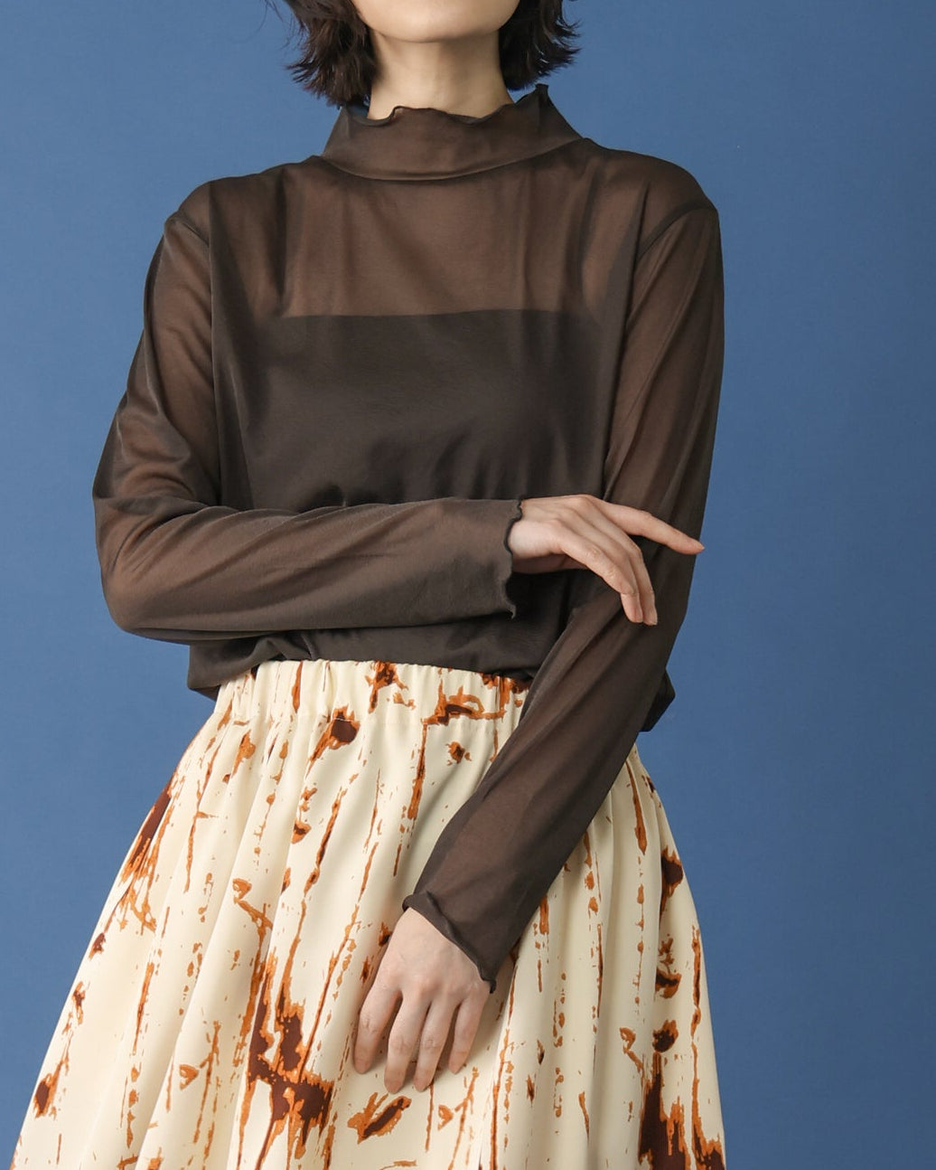 トリコットシフォン シアーハイネック（T266-82004） – trois