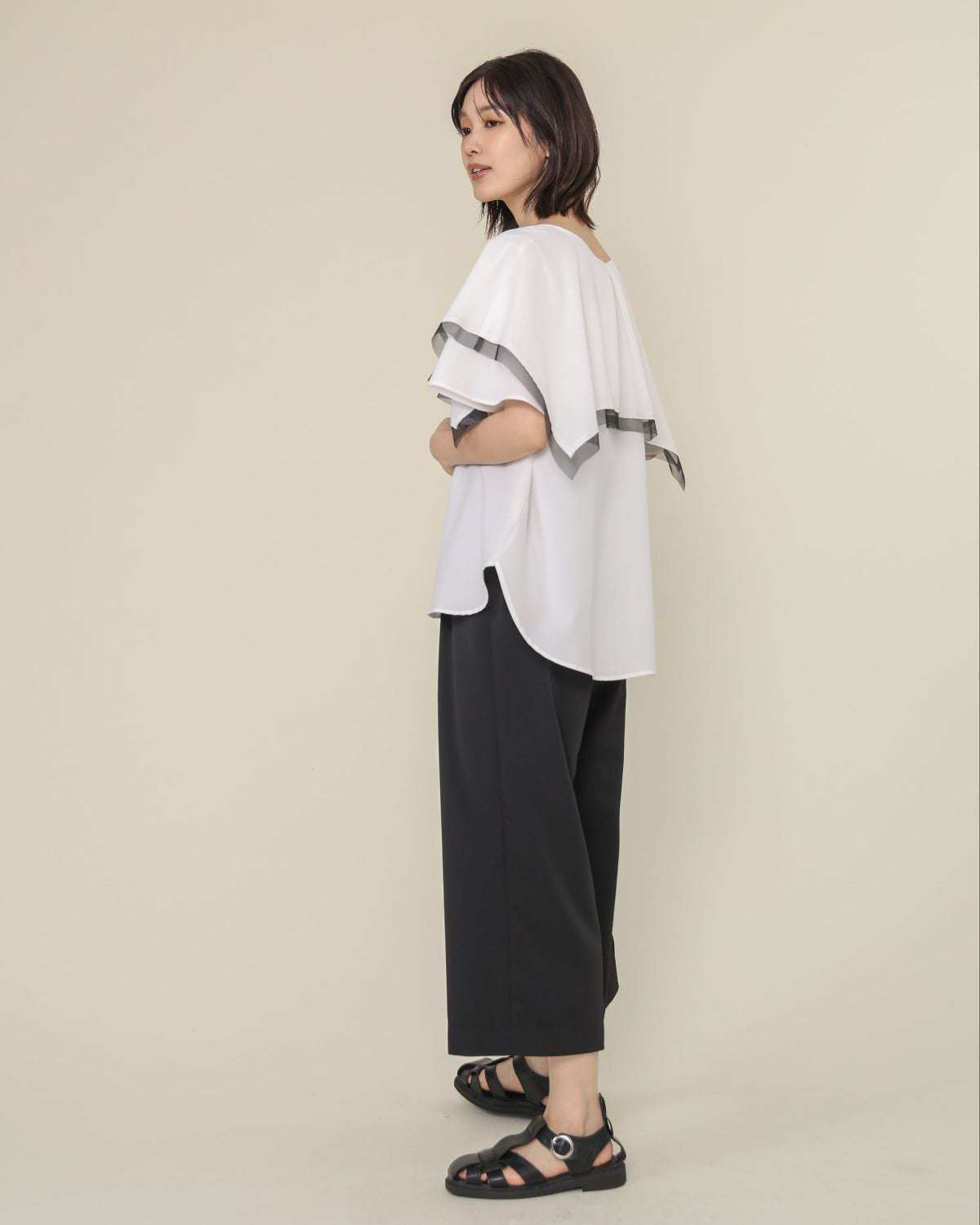 ダブルクロス 8.5分丈ワイドパンツ（T261-87073） – trois