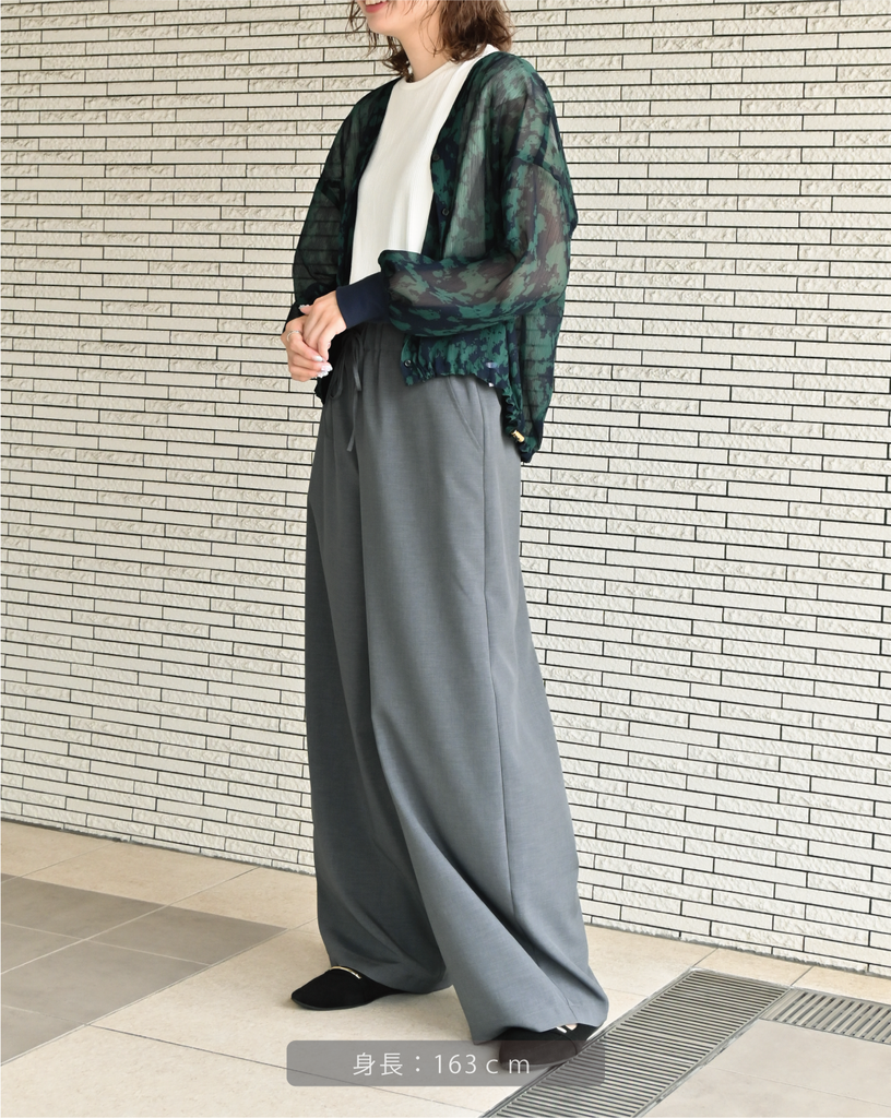 楊柳ジョーゼット Vネックブラウスカーディガン（T266-81006） – trois