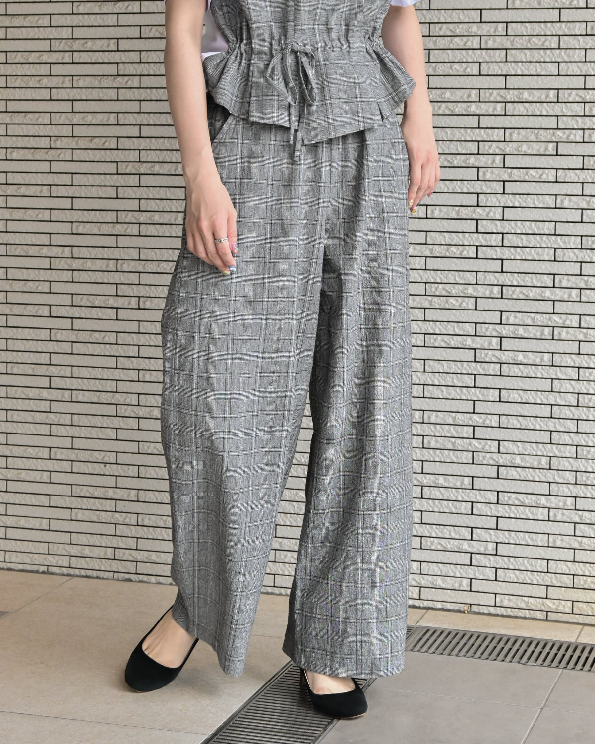 トロア trois ツムギート　グレー サロペット PANTS – trois