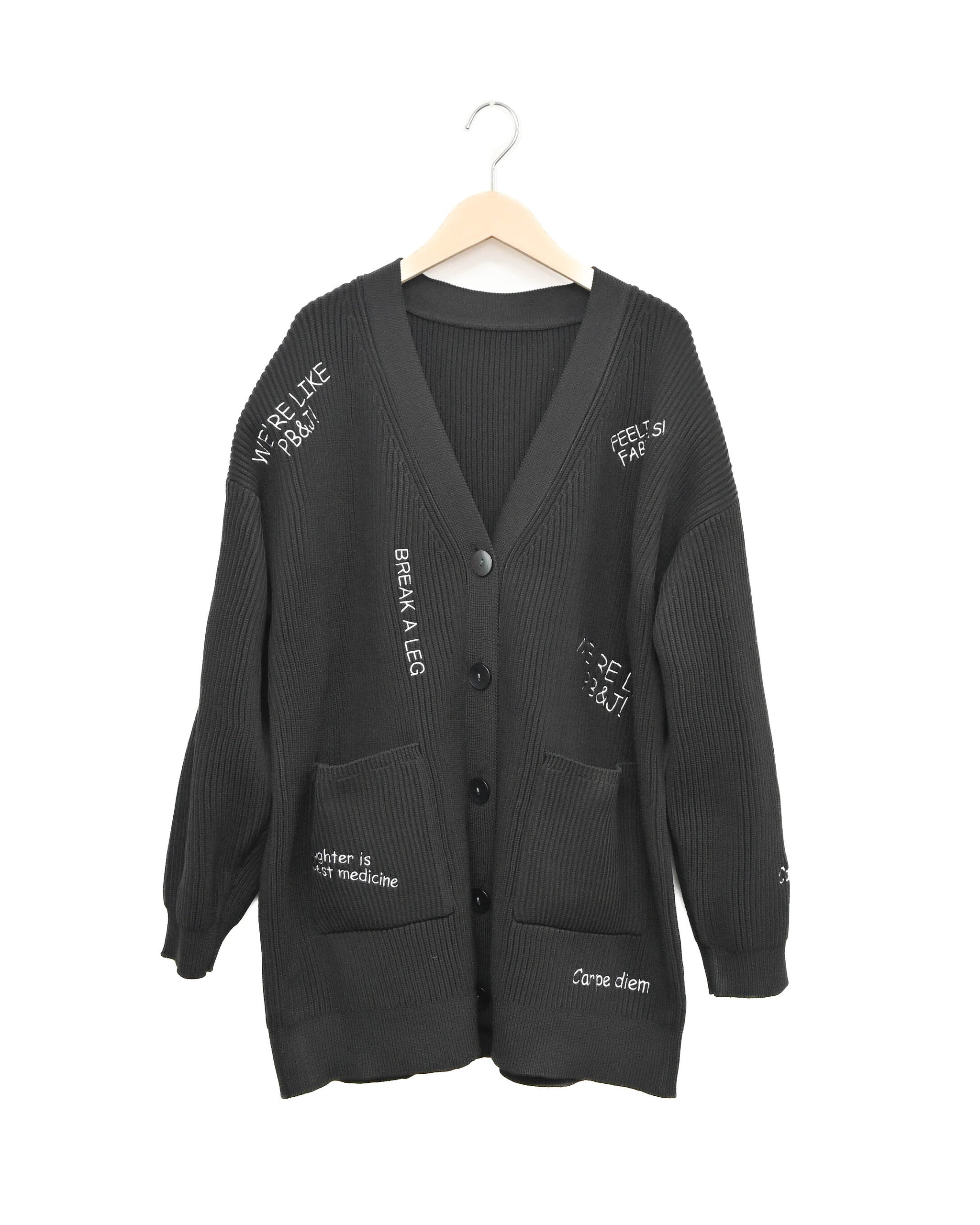 ダンボール糸7Gミラノリブ編み 刺繍カーディガン（T256-88045） – trois