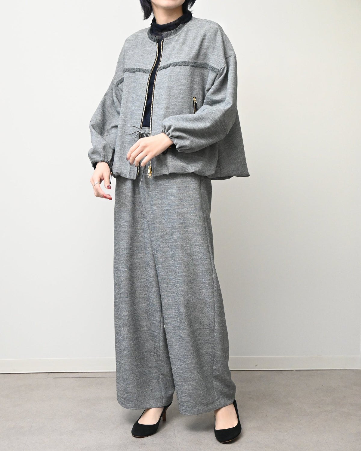 ECOスラブツイード バルーンZIPブルゾン（T261-83012） – trois