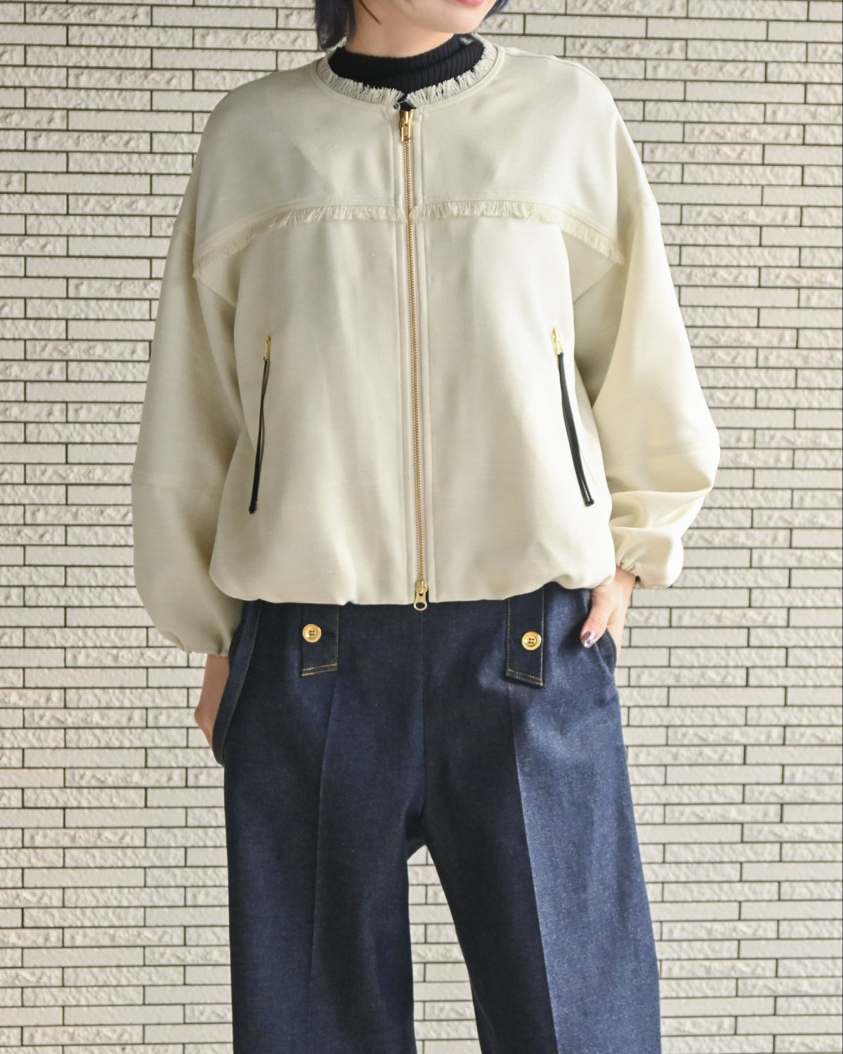 ECOスラブツイード バルーンZIPブルゾン（T261-83012） – trois
