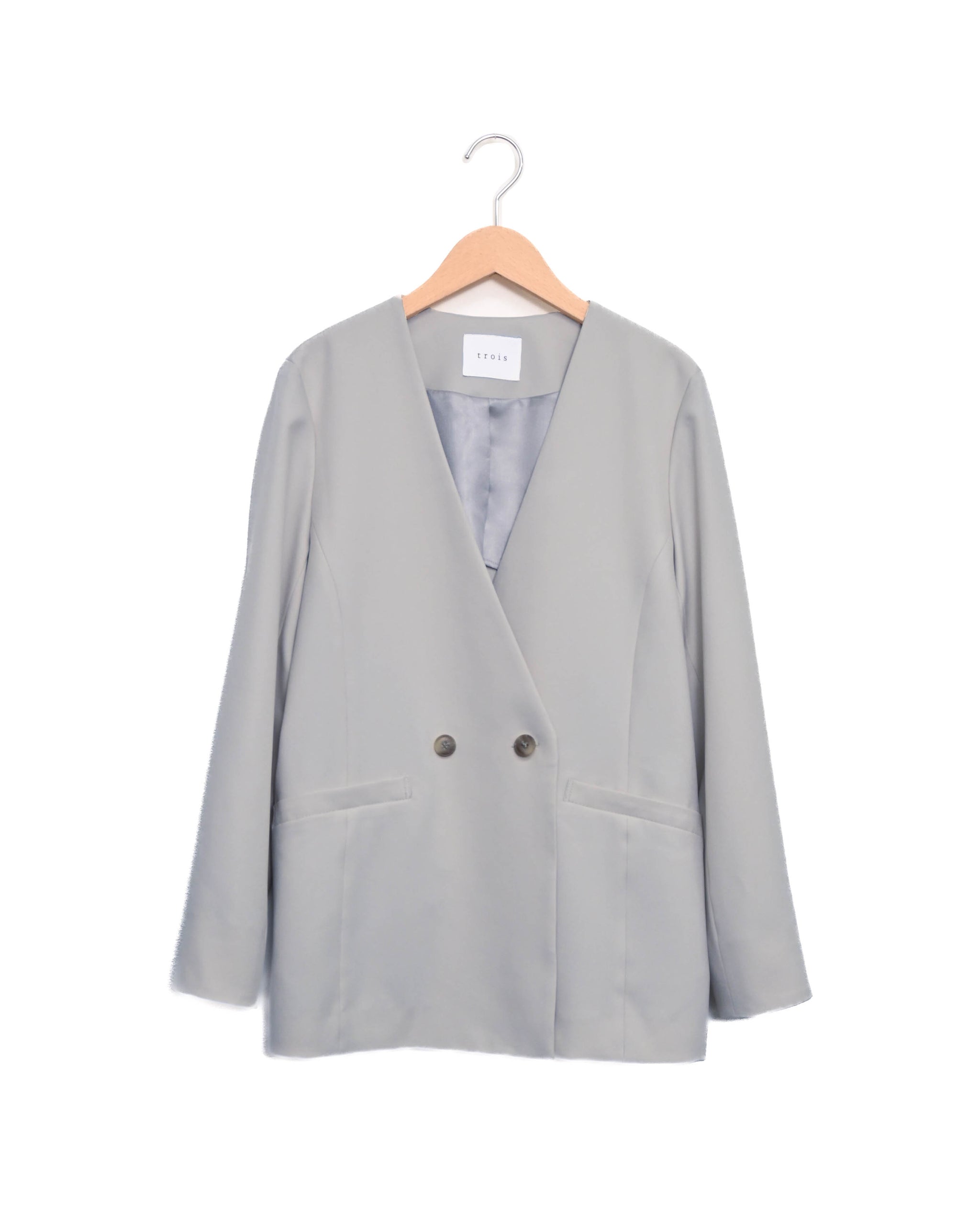 ソフィーツイルストレッチ ノーカラージャケット（T261-83001） – trois