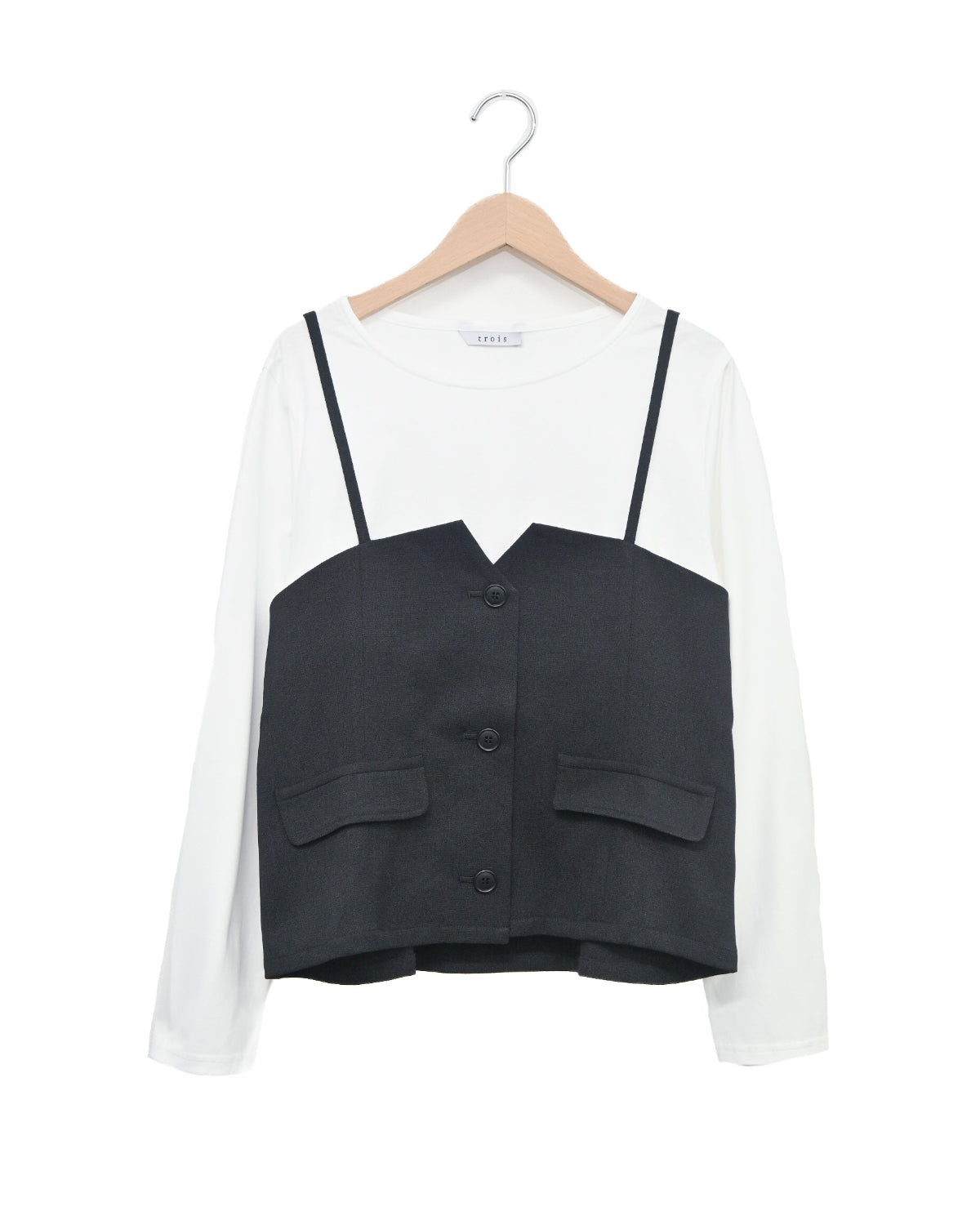 LINOTECH×シルケット天竺 ビスチェレイヤードプルオーバー（T251-82017