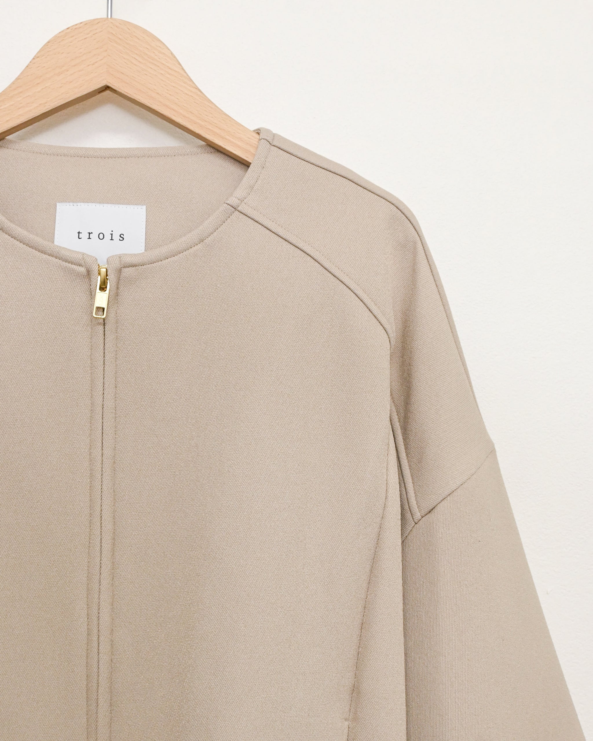 【希少】LOEWE ウール ブルゾン ウールリッチ綾二重 ラウンドネックZIPブルゾン（T256-83049