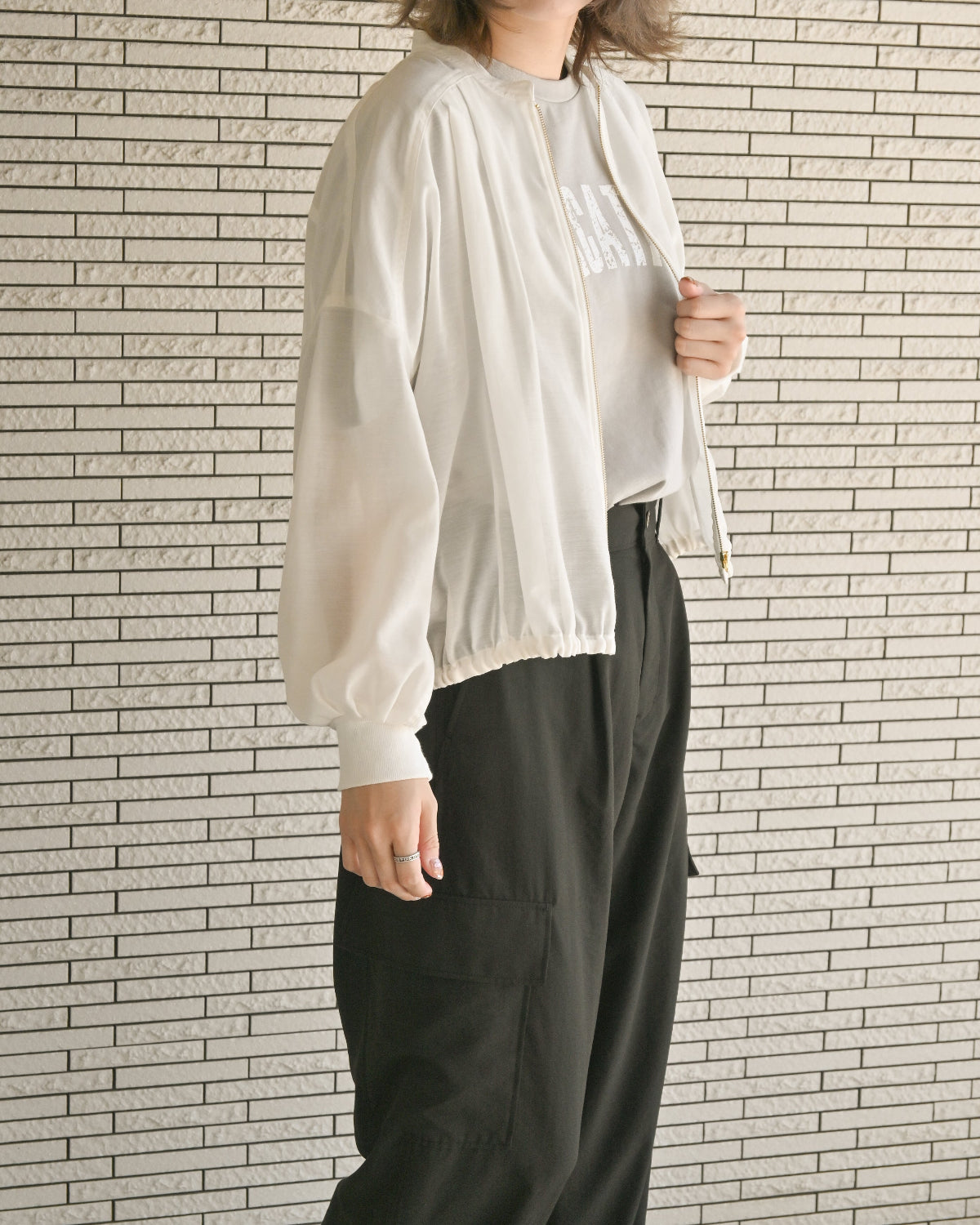 スパンボイルワッシャー ZIPブルゾン（T261-83064） – trois