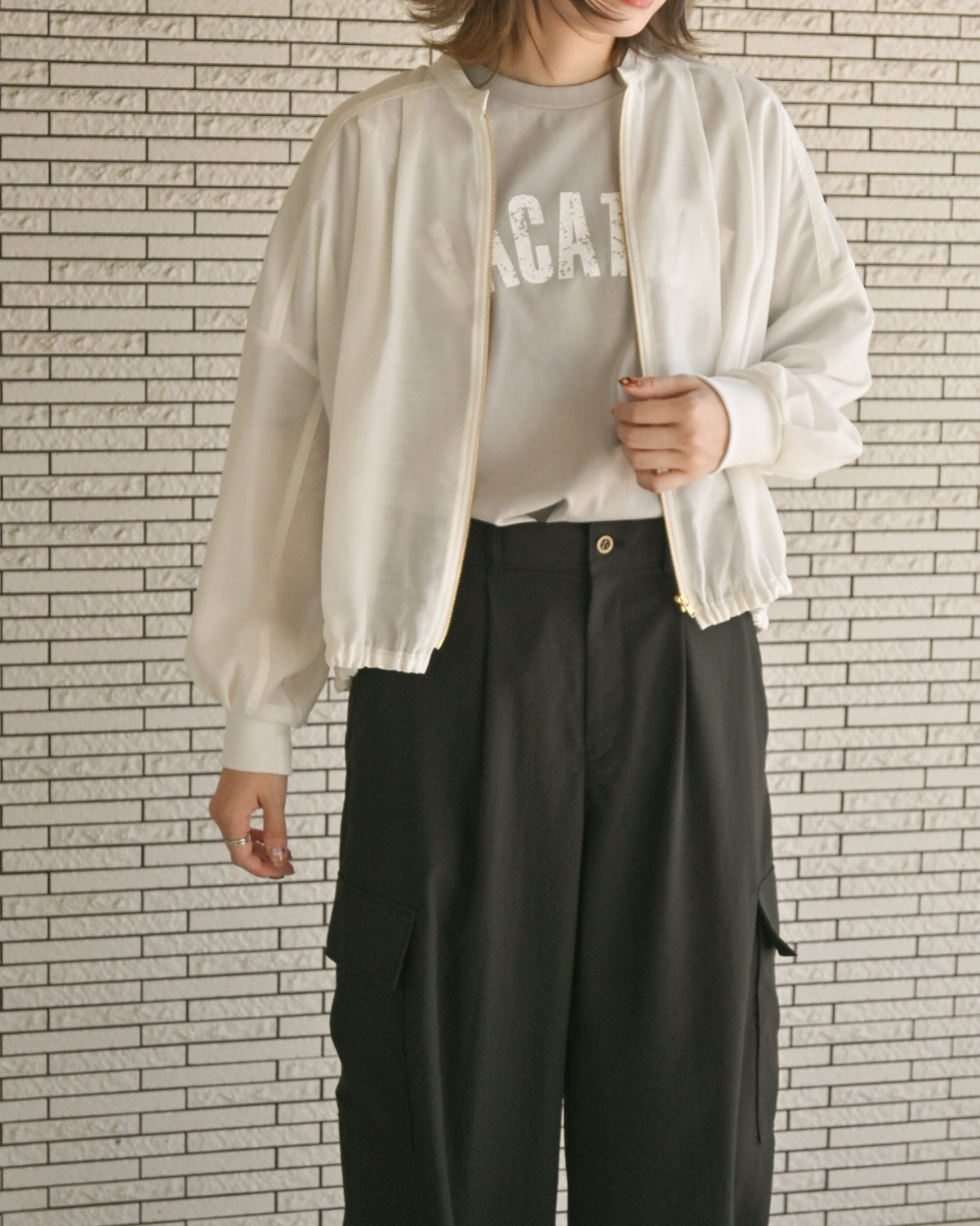 スパンボイルワッシャー ZIPブルゾン（T261-83064） – trois