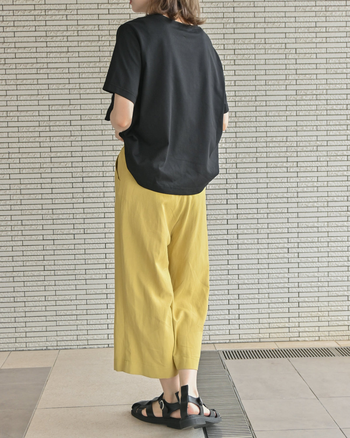 麻レーヨン 8.5分丈セミワイドパンツ（T261-87069） – trois
