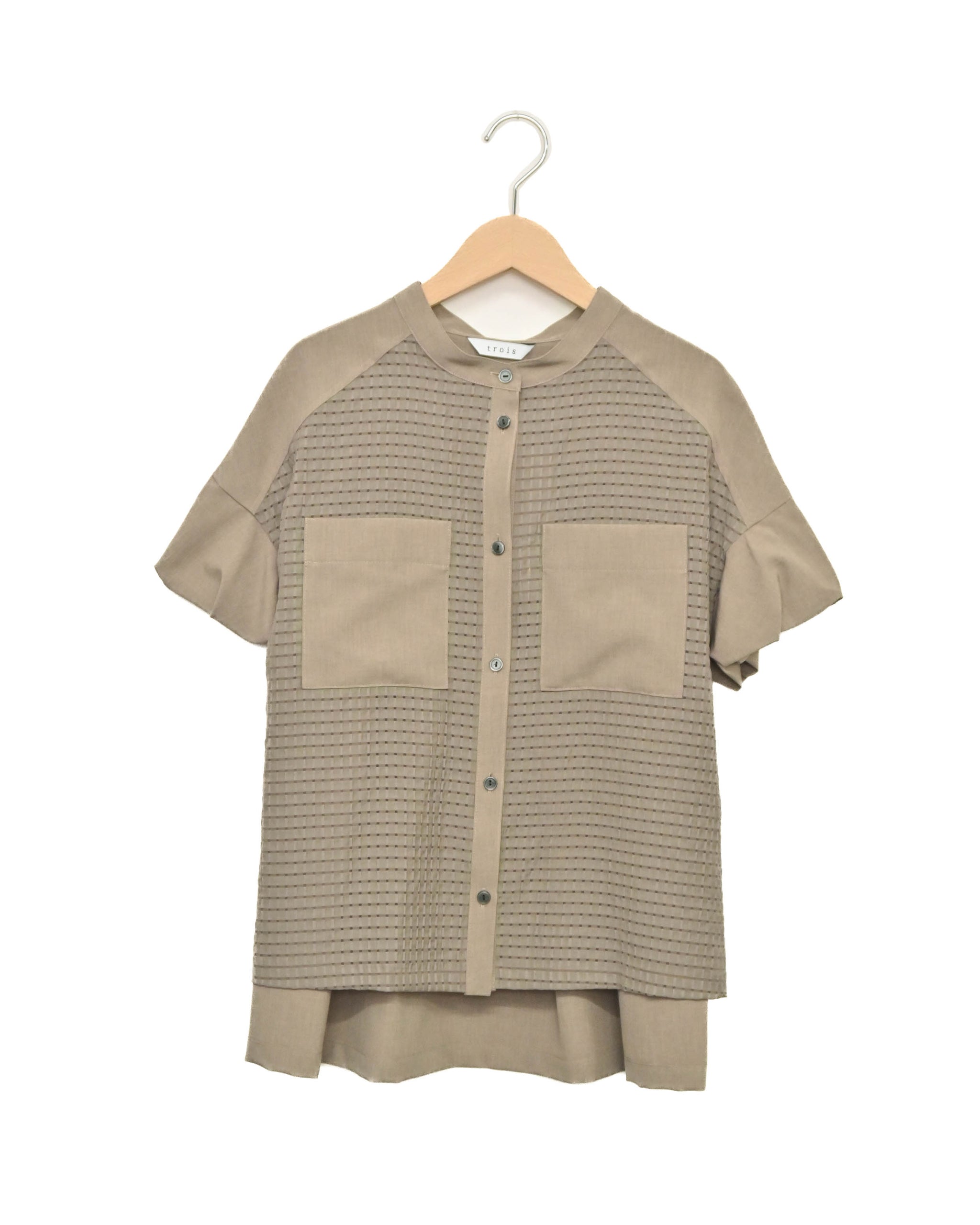 ecoウェザー×シアーチェック パフスリーブブラウス（T261-81078） – trois
