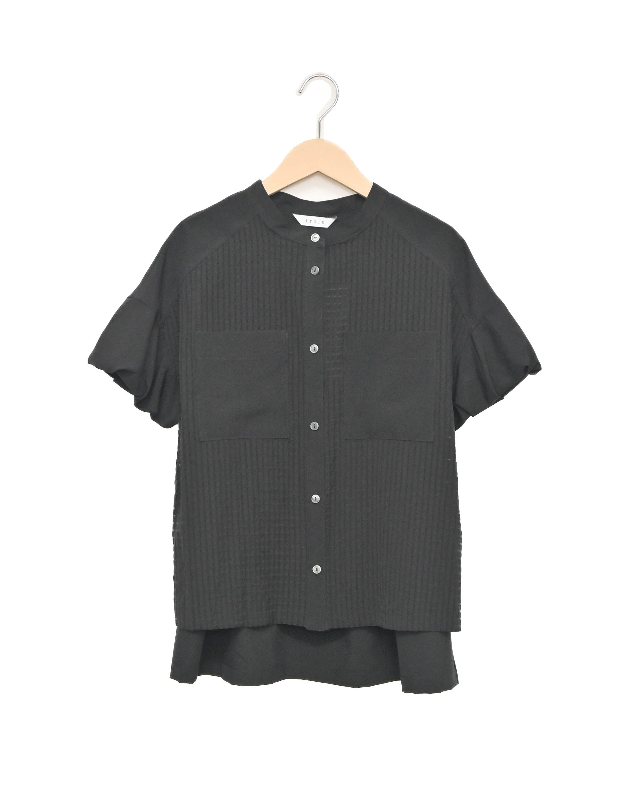ecoウェザー×シアーチェック パフスリーブブラウス（T261-81078） – trois