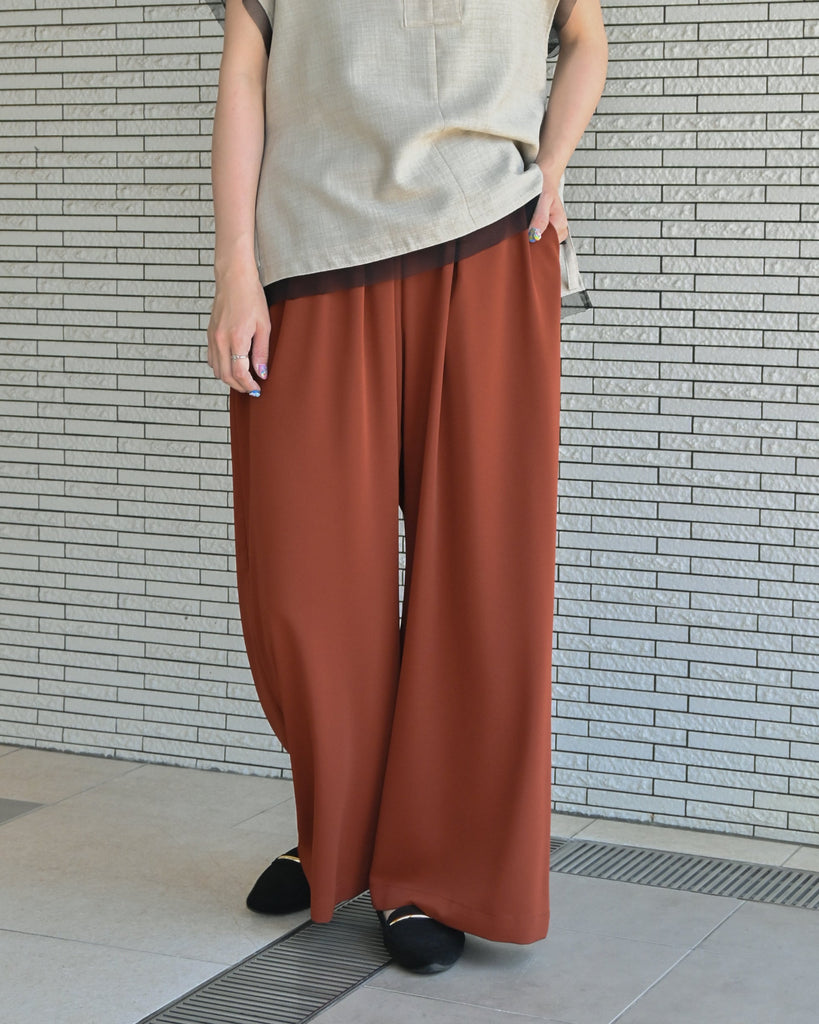 ダブルクロス ワイドギャザーパンツ（T261-87072） – trois