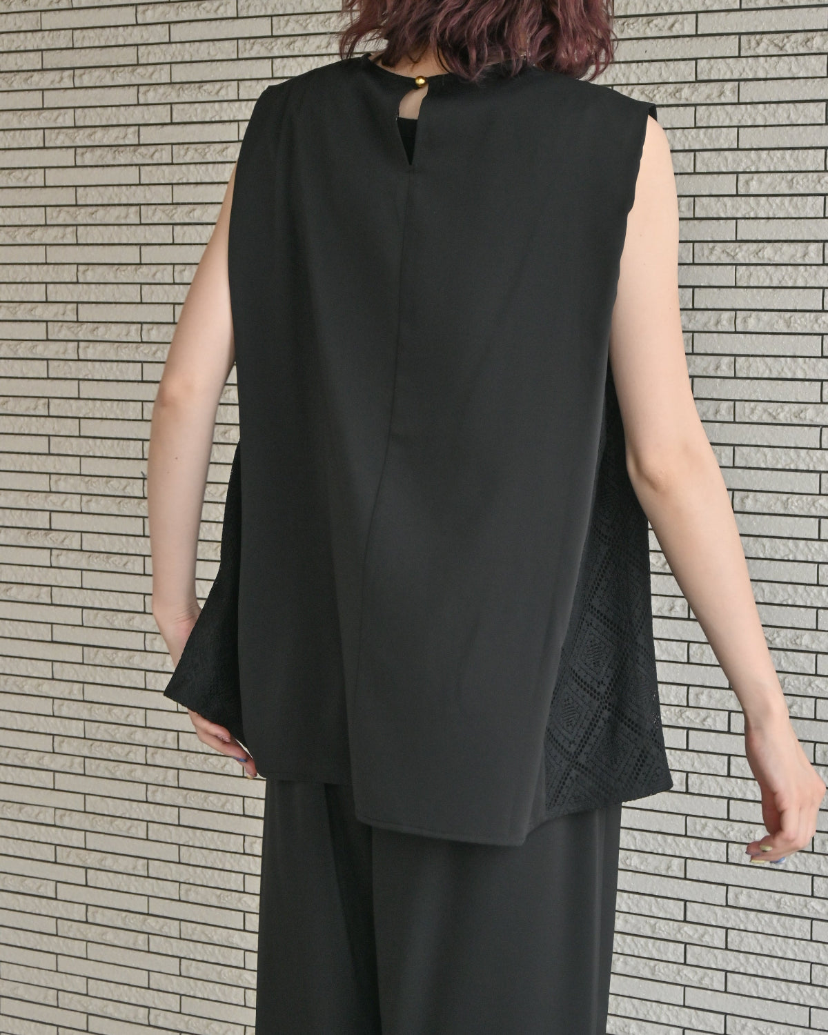ダブルクロス レースノースリーブブラウス（T261-81069） – trois