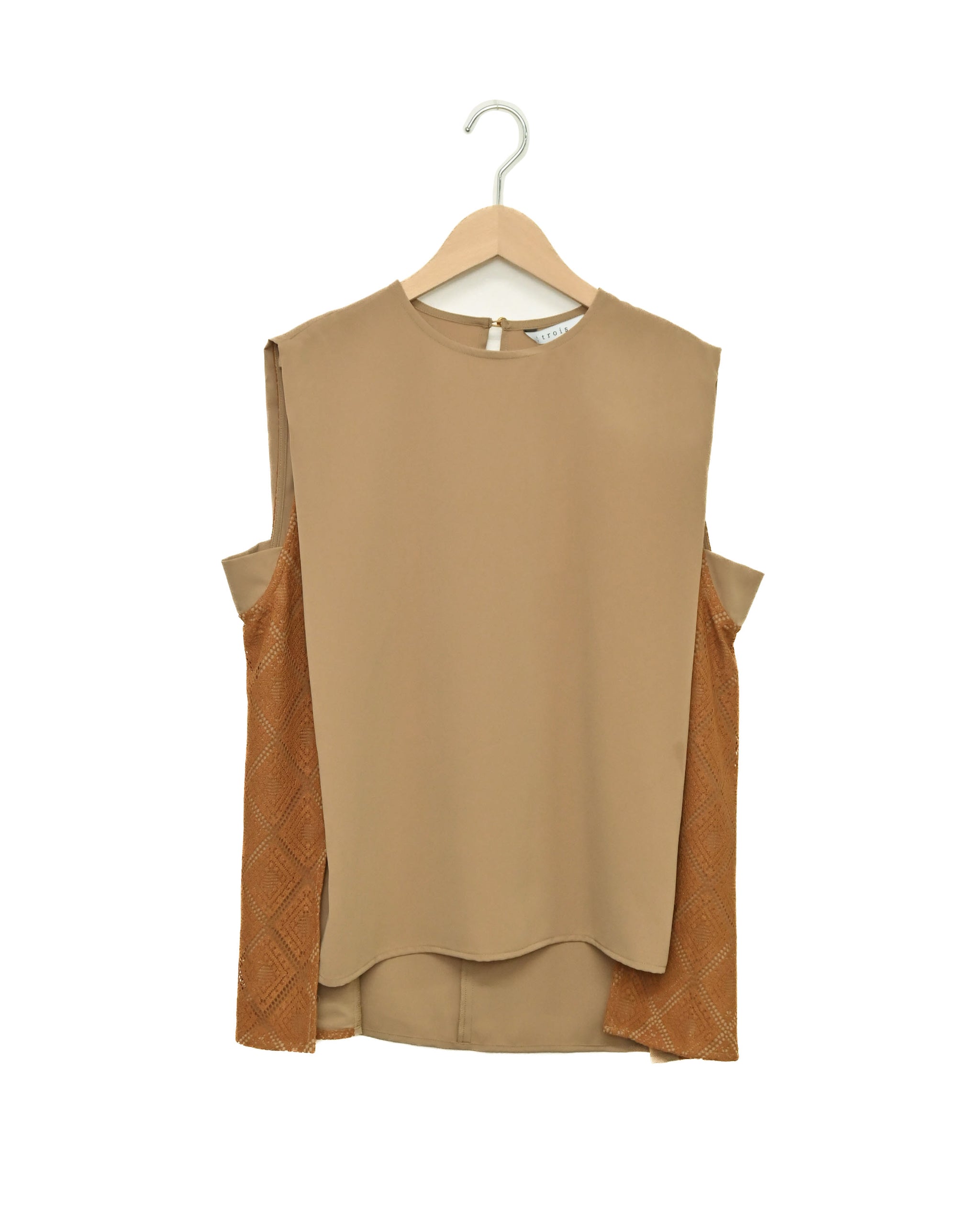 ダブルクロス レースノースリーブブラウス（T261-81069） – trois