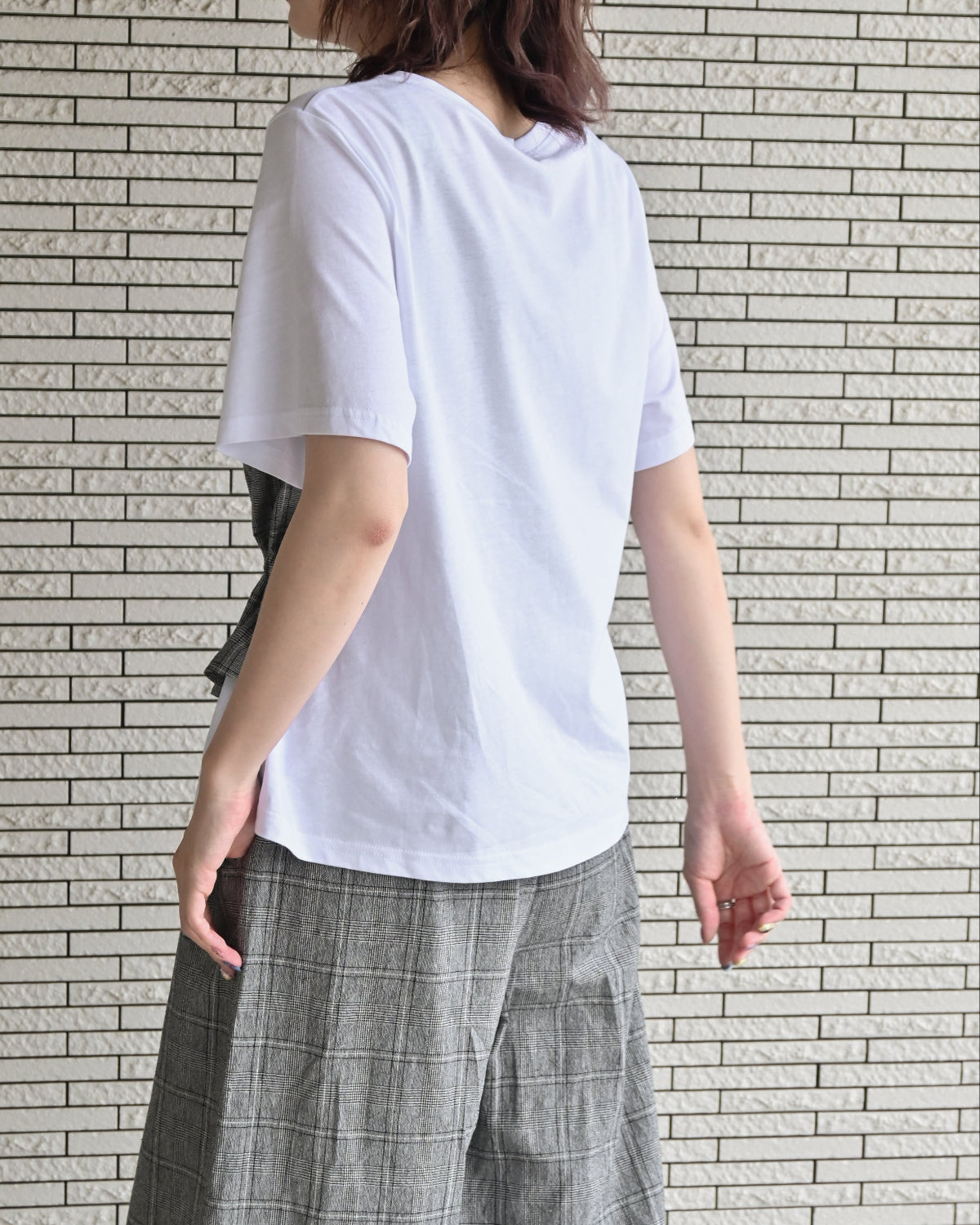 グレンチェック ビスチェレイヤードプルオーバー（T266-82031） – trois