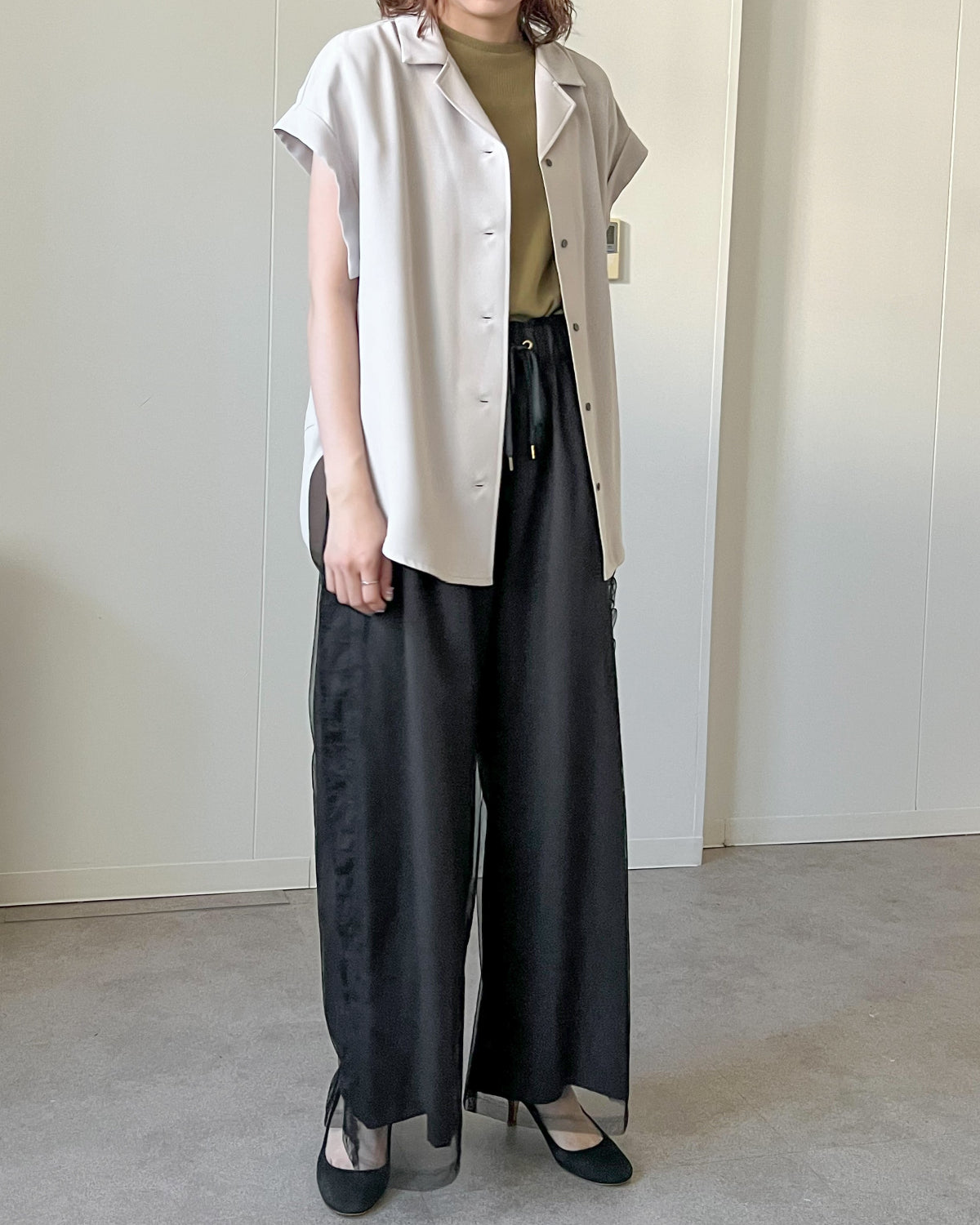 ジョーゼット フレンチスリーブシャツ（T261-83049） – trois
