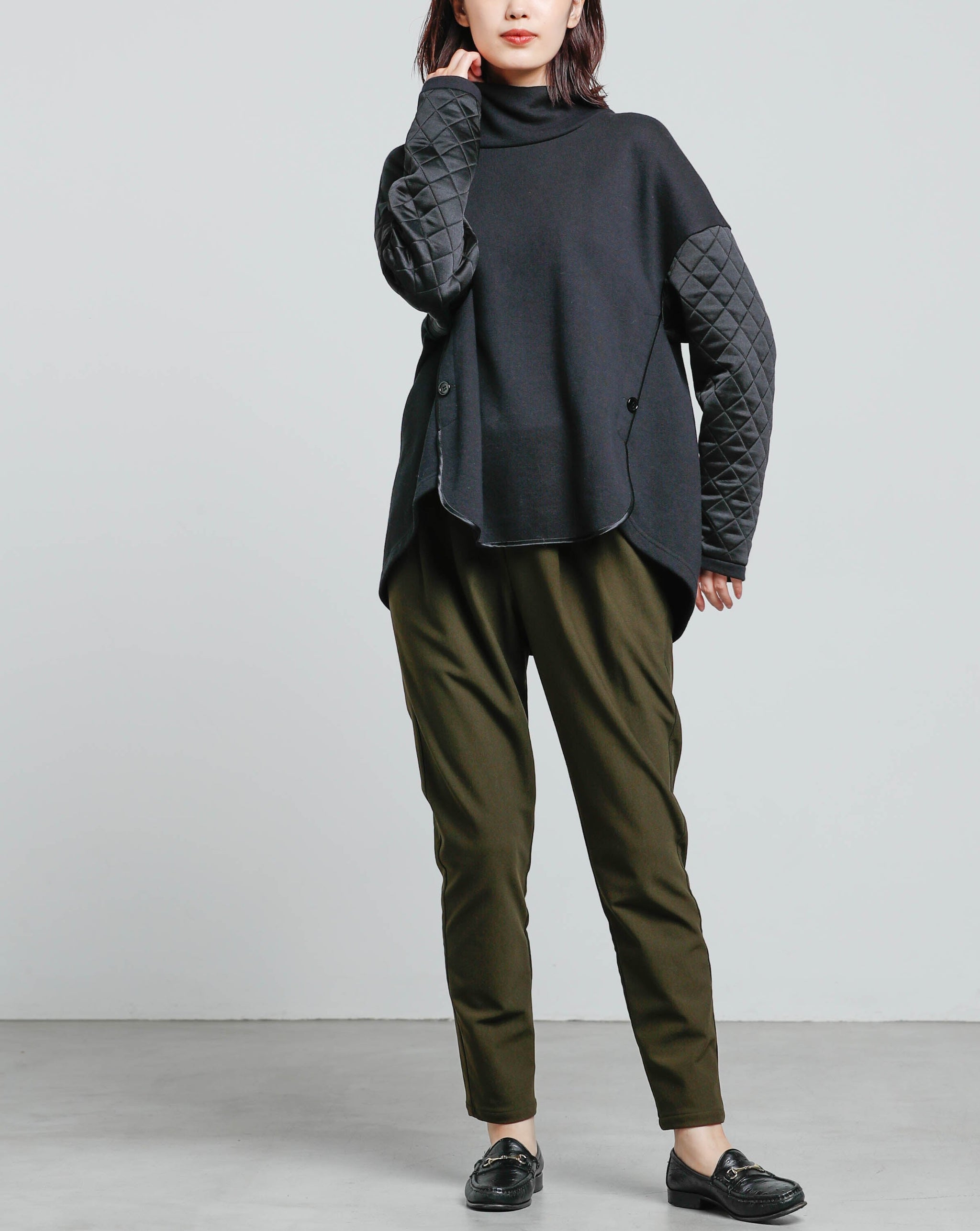 ハイテンションストレッチ 裏起毛テーパードパンツ (87026) – trois